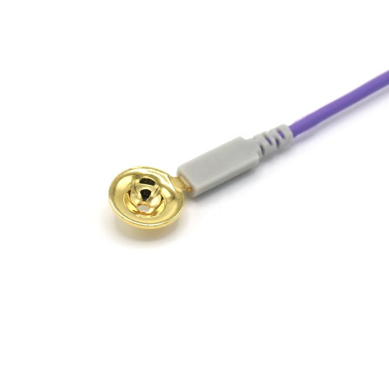 10 Plomb Autres accessoires de moniteur de patient Cable EEG Dia 1,5 mm Avec tasse plaquée en or