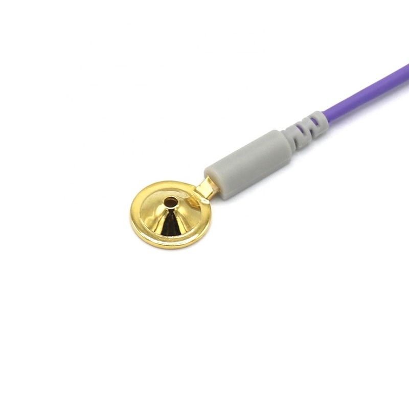 10 Plomb Autres accessoires de moniteur de patient Cable EEG Dia 1,5 mm Avec tasse plaquée en or