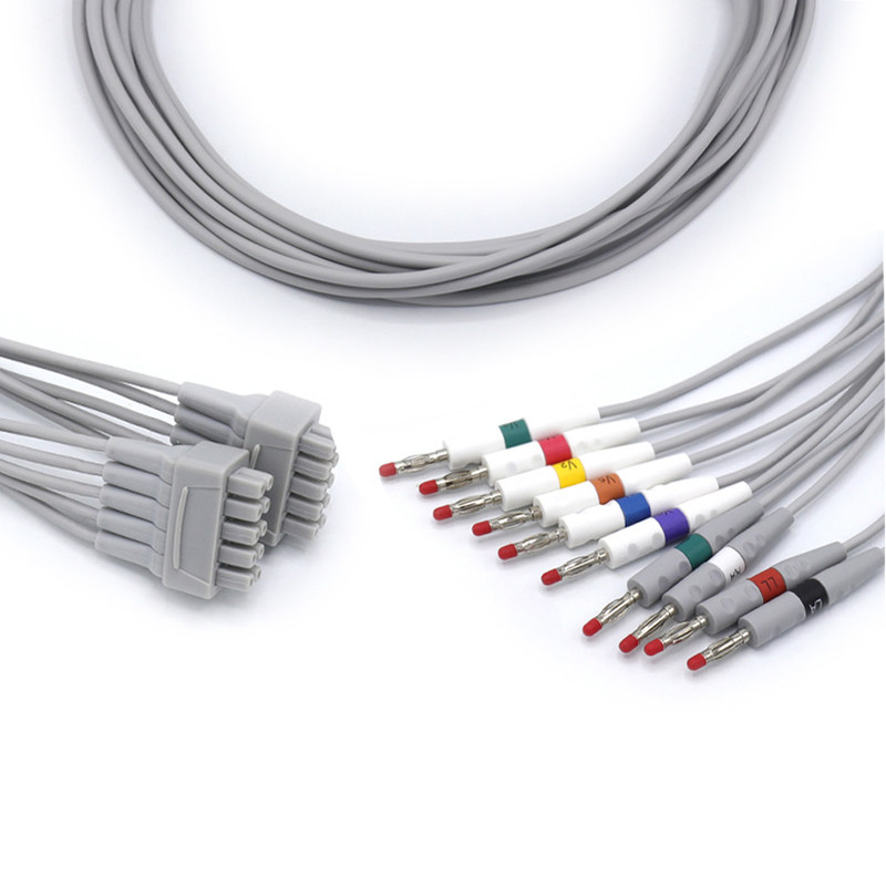 GE Marquette ECG câble 10 conduit couleur grise compatible stable