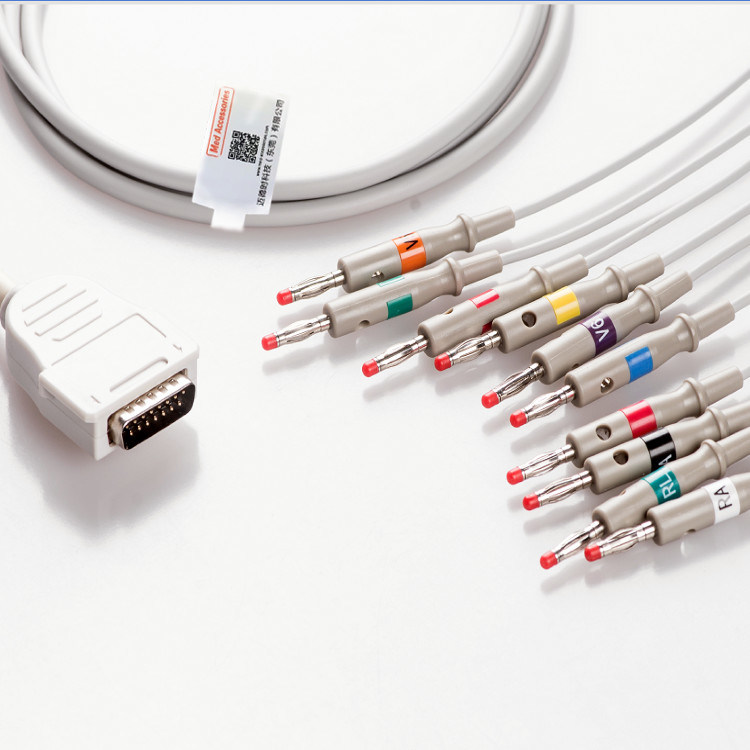 10 conduits 12 conduits câble EKG 15 broches gris couleur multi-fonction