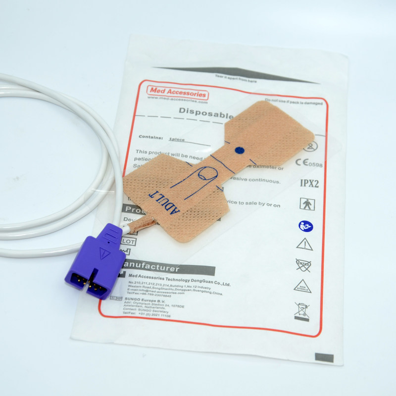 Adhésif à usage unique pour adultes Spo2 Sensor Durable pour les principaux moniteurs de marque Compatible avec Nellcor