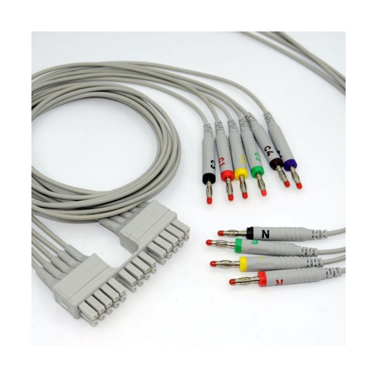 3.0 Cable électrocardiogrammique à fil rond pour les services de santé médicale