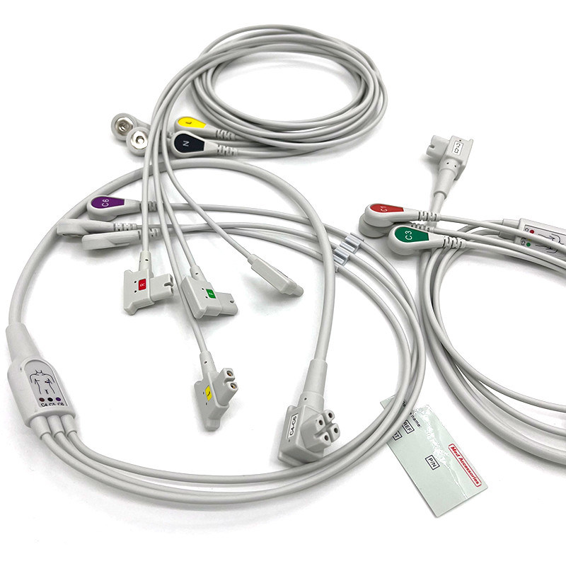 PH 10plomb TC30 câbles de plomb ECG moniteur câble gris couleur sans latex multi-fonction