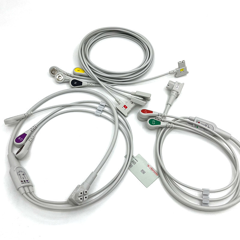 PH 10plomb TC30 câbles de plomb ECG moniteur câble gris couleur sans latex multi-fonction