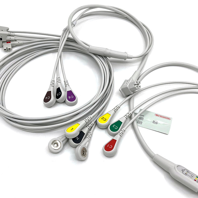 PH 10plomb TC30 câbles de plomb ECG moniteur câble gris couleur sans latex multi-fonction