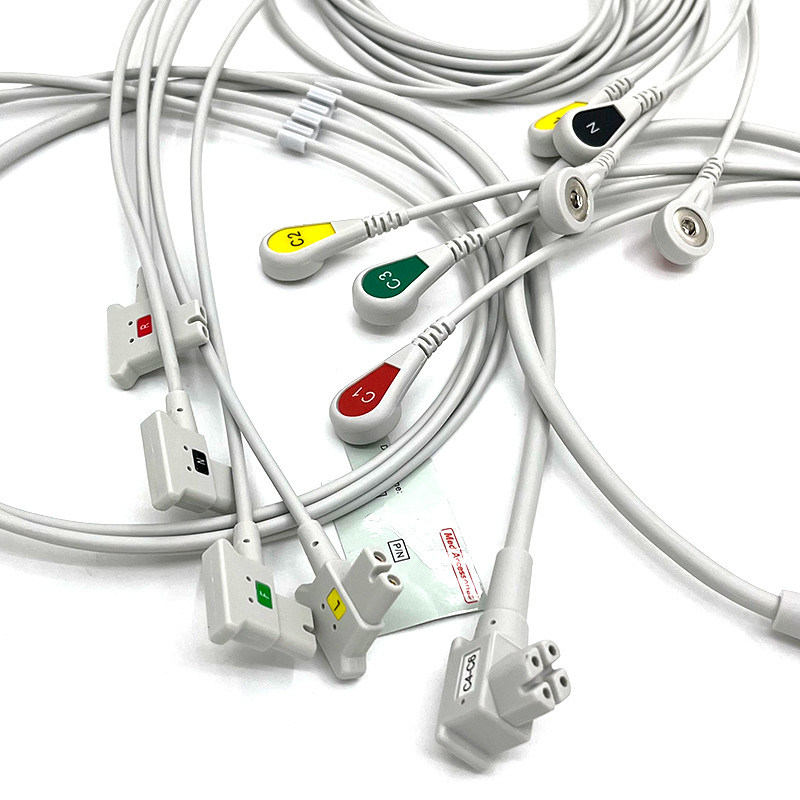PH 10plomb TC30 câbles de plomb ECG moniteur câble gris couleur sans latex multi-fonction