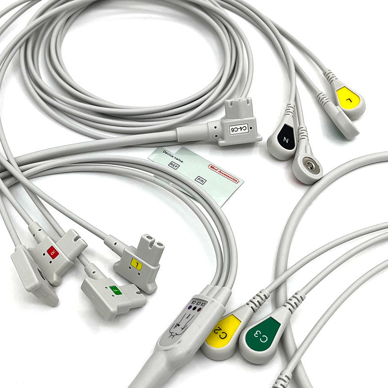 PH 10plomb TC30 câbles de plomb ECG moniteur câble gris couleur sans latex multi-fonction