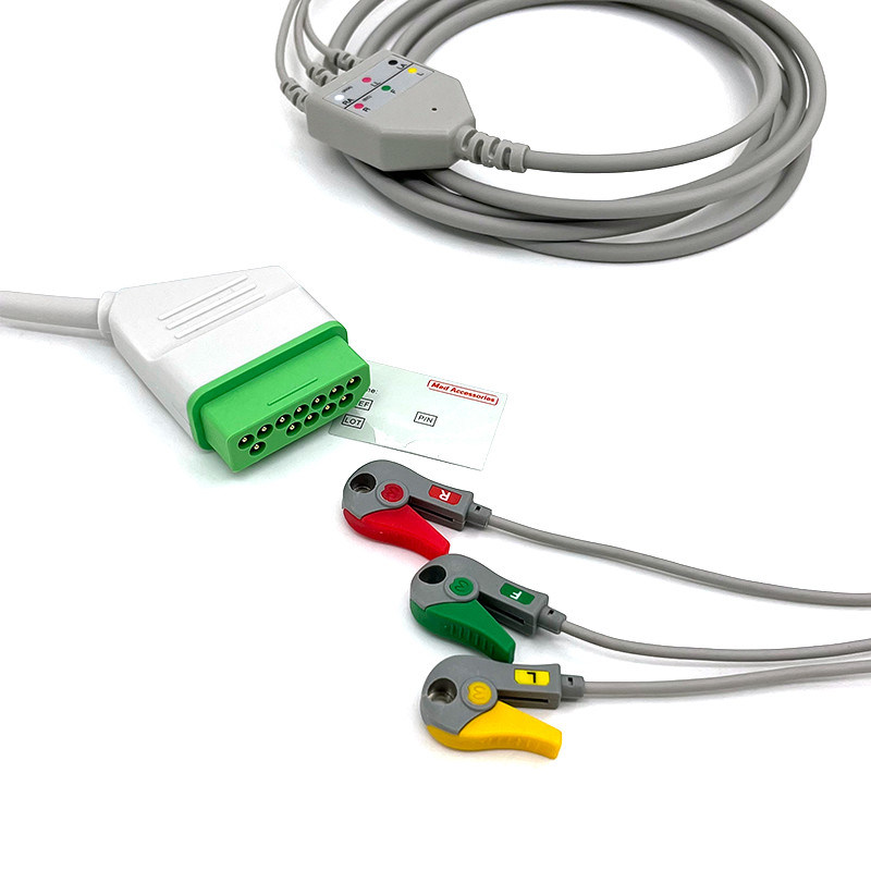 Nihon Kohden 12 épingles moniteur ECG câble gris couleur Latex libre multi-fonction