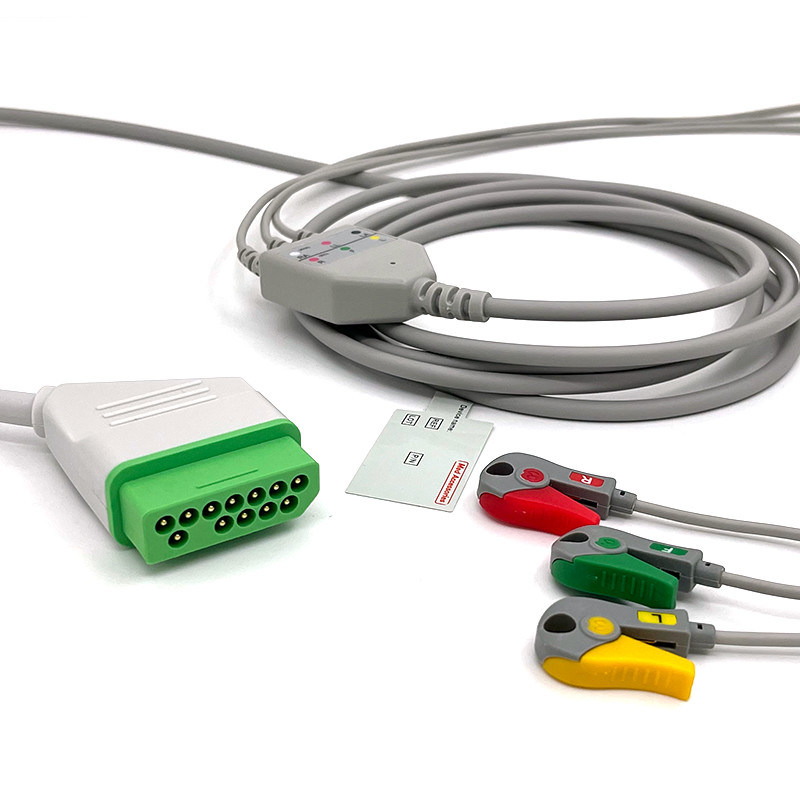Nihon Kohden 12 épingles moniteur ECG câble gris couleur Latex libre multi-fonction