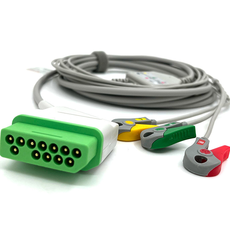 Nihon Kohden 12 épingles moniteur ECG câble gris couleur Latex libre multi-fonction