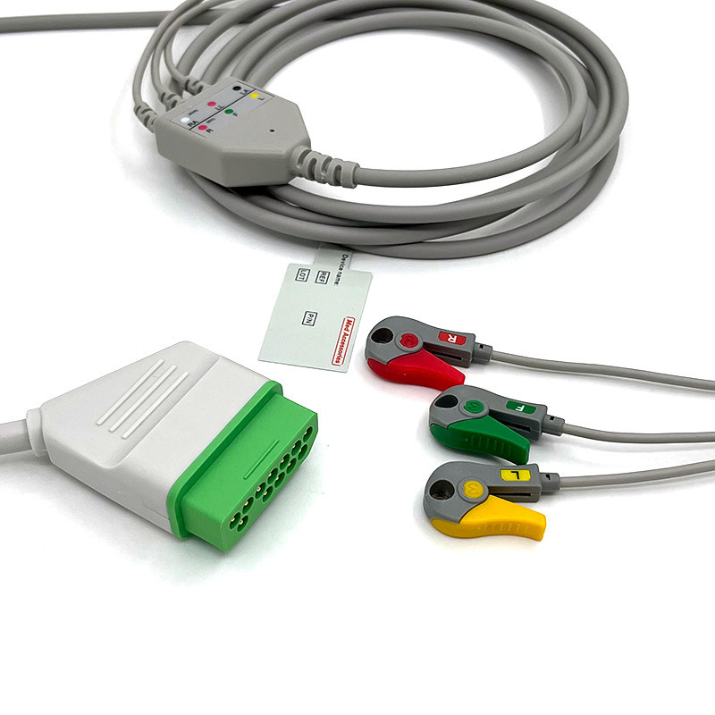 Nihon Kohden 12 épingles moniteur ECG câble gris couleur Latex libre multi-fonction