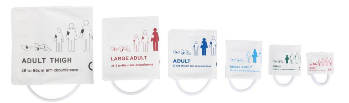Manche NIBP jetable Toutes tailles tuyau d'air Matériau TPU sélectionnable Petit adulte enfant nouveau-né
