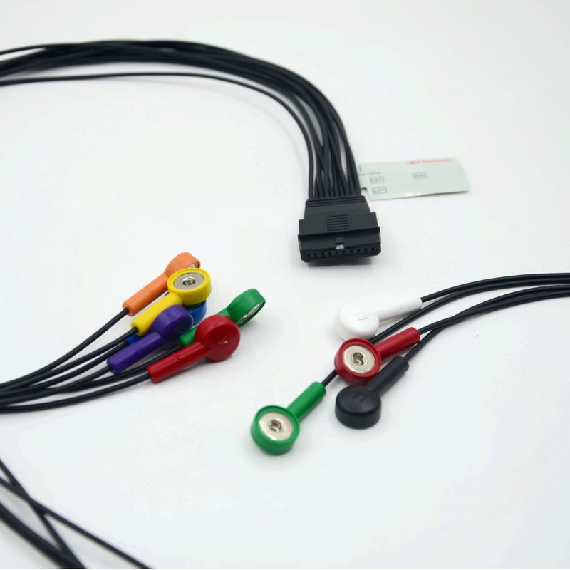 Cable électrocardiogramme pour patient compatible Schiller 10 avec plomb Schiller pour Schiller MS-12 Cable électrocardiogramme bleu