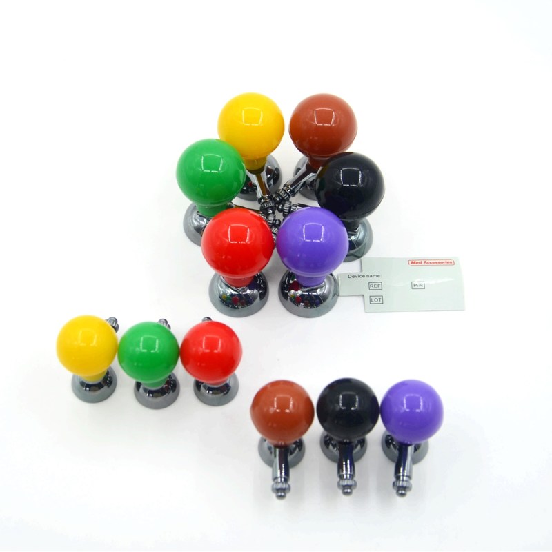 ISO13485 Électrode électrodique ECG pour adultes et enfants, boule d'aspiration à vis universelle multicolore 6 pièces par boîte