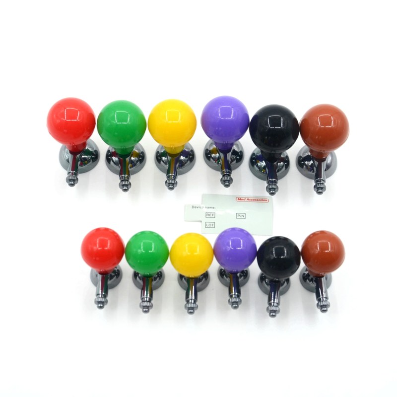 ISO13485 Électrode électrodique ECG pour adultes et enfants, boule d'aspiration à vis universelle multicolore 6 pièces par boîte