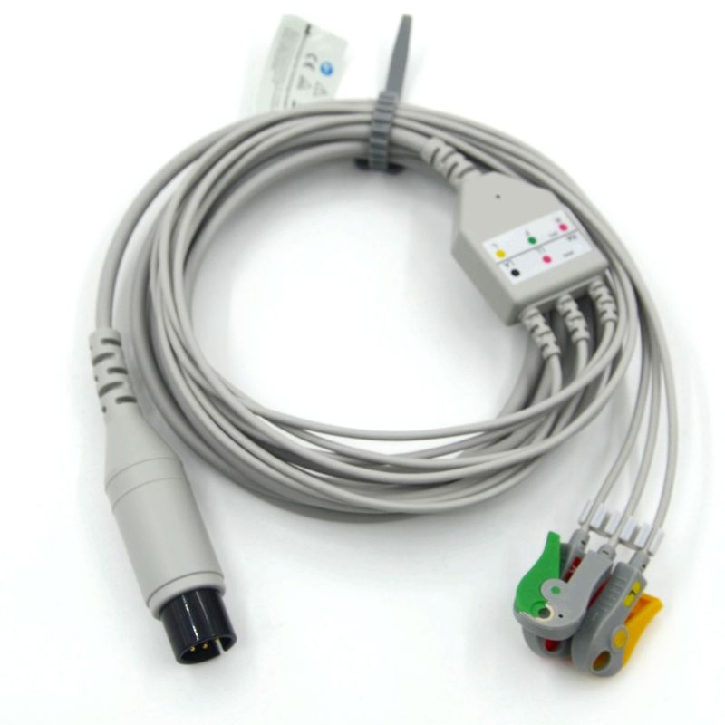 Câble ECG 3 dérivations IEC avec pinces compatibles AAMI pour accessoires médicaux