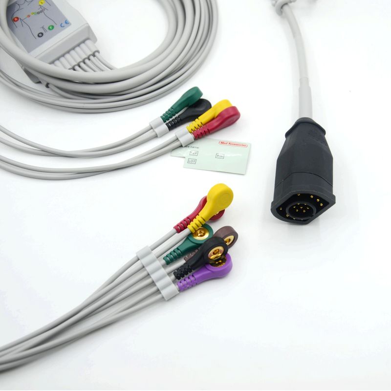 Cable et câbles ECG de type IEC standard compatibles avec Zoll 10