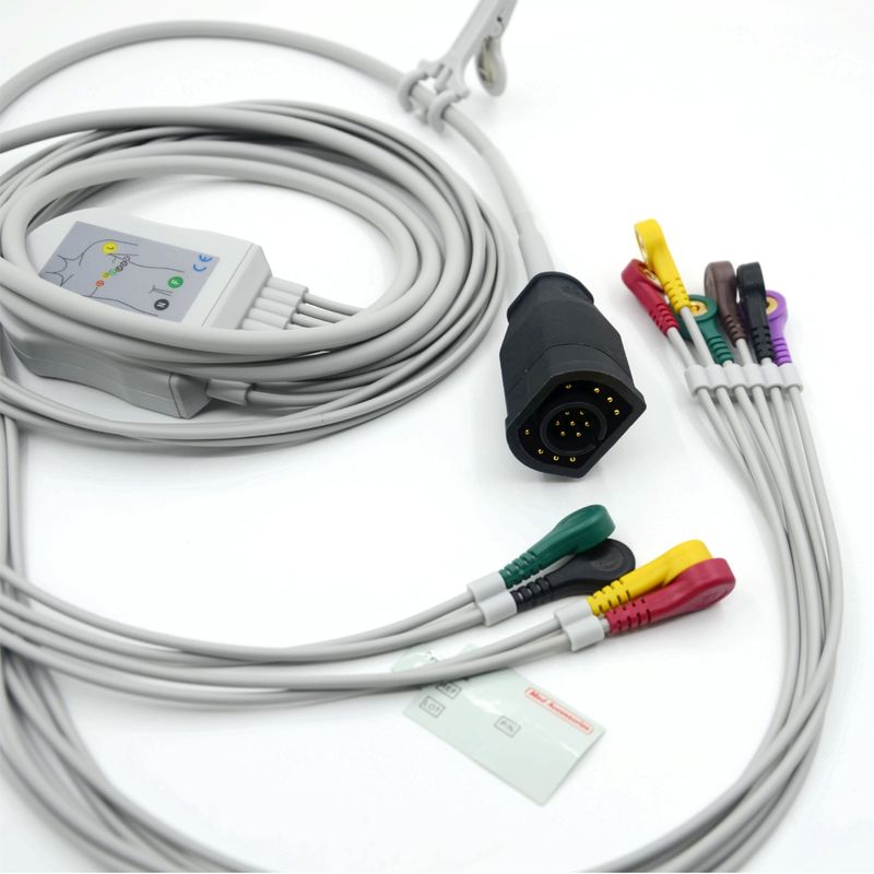 Cable et câbles ECG de type IEC standard compatibles avec Zoll 10