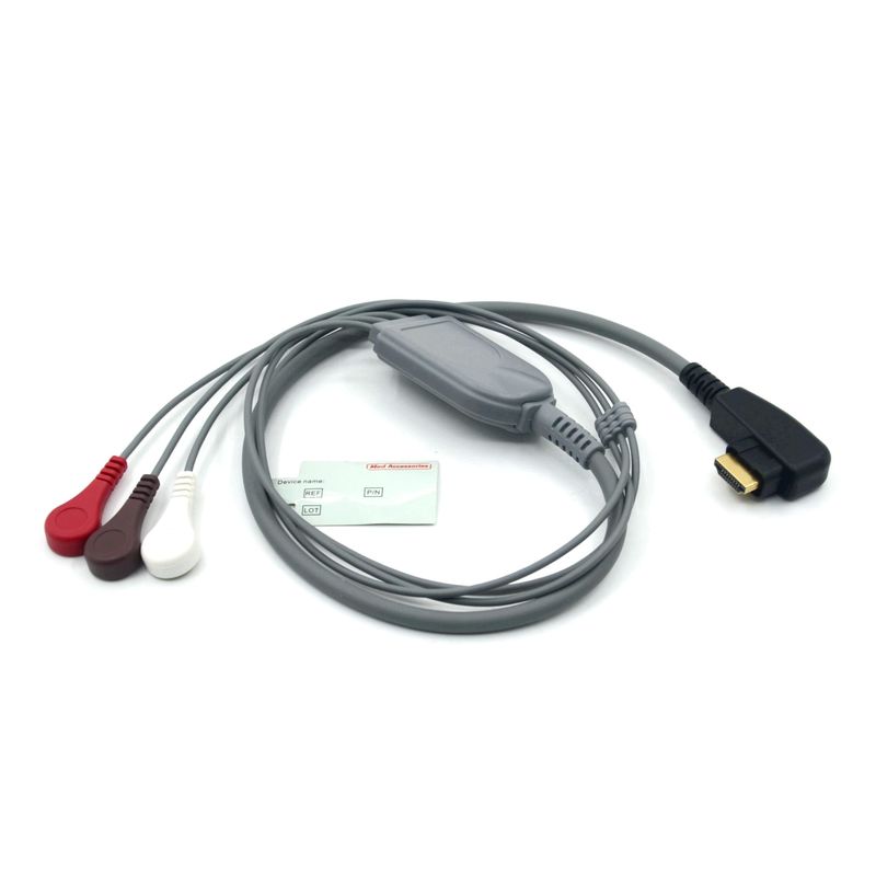 Produit professionnel médical DMS ECG Cable Holter Probe 3Leads Snap AHA/IEC pour le DMS300