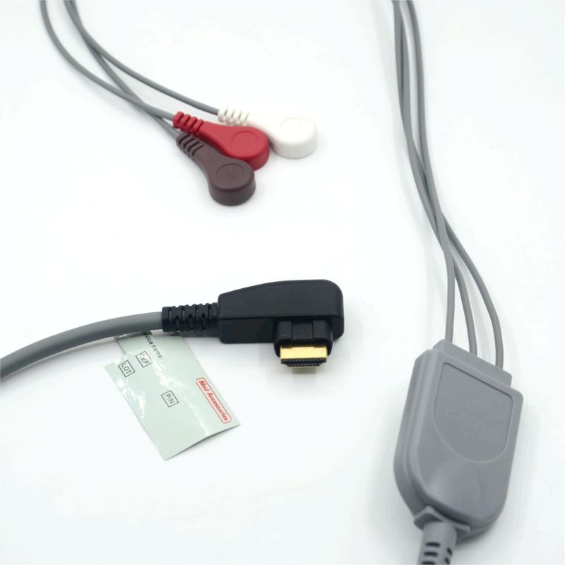 Produit professionnel médical DMS ECG Cable Holter Probe 3Leads Snap AHA/IEC pour le DMS300