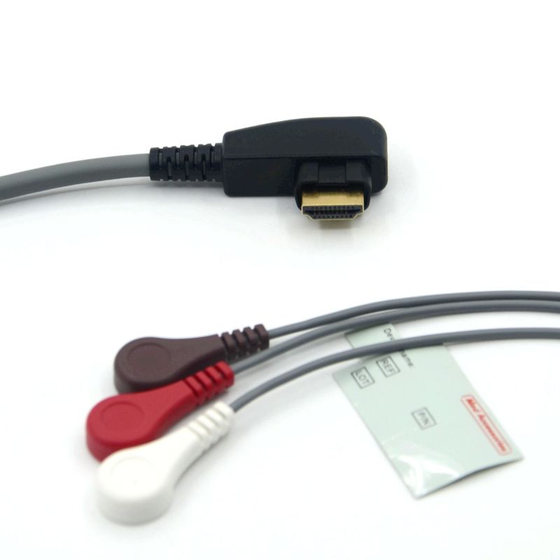 Produit professionnel médical DMS ECG Cable Holter Probe 3Leads Snap AHA/IEC pour le DMS300
