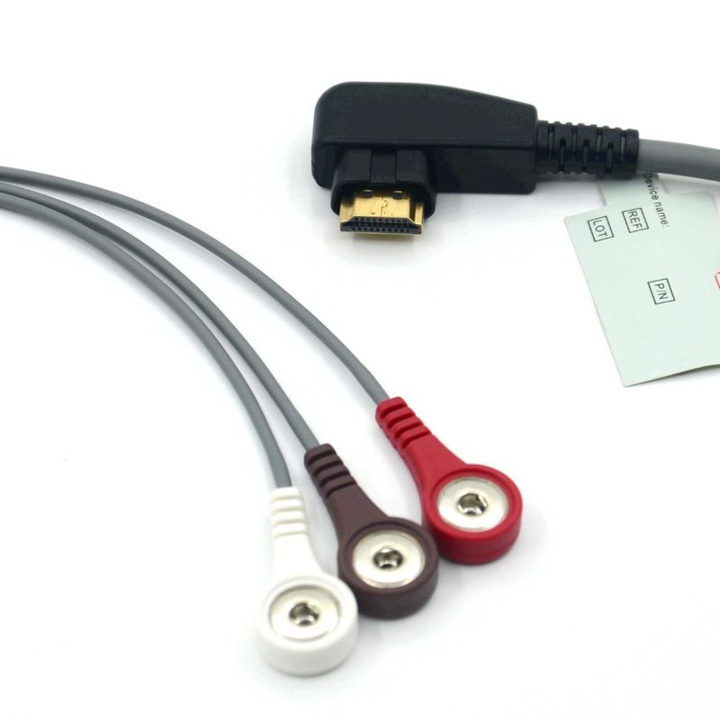 Produit professionnel médical DMS ECG Cable Holter Probe 3Leads Snap AHA/IEC pour le DMS300