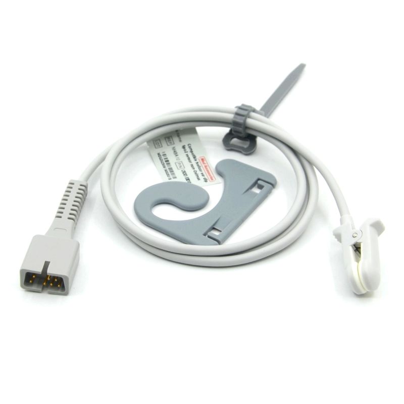 Accessoires pour moniteur du fabricant Réutilisable Compatible Nellcor PM-50, PM-60 NPB 40 Capteur SpO2 à pince auriculaire à 7 broches