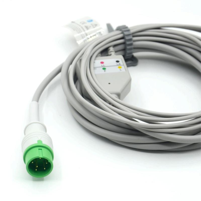 Cable électrocardiogramme électrocardiogramme IEC de haute qualité compatible Zoncare 3