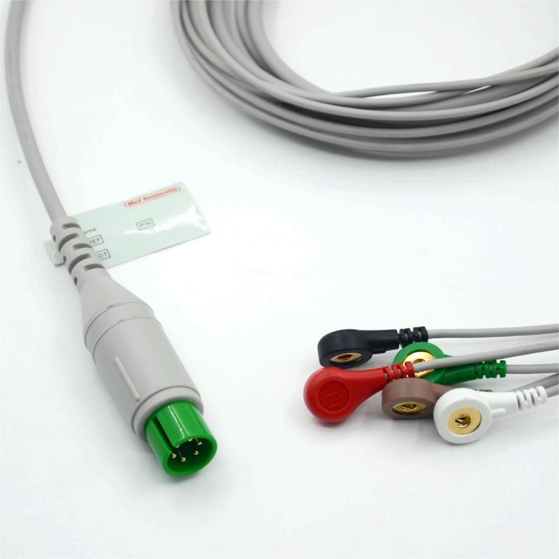 Accessoires médicaux de haute qualité compatibles avec M&B 5 Cable ECG ECG AHA Snap