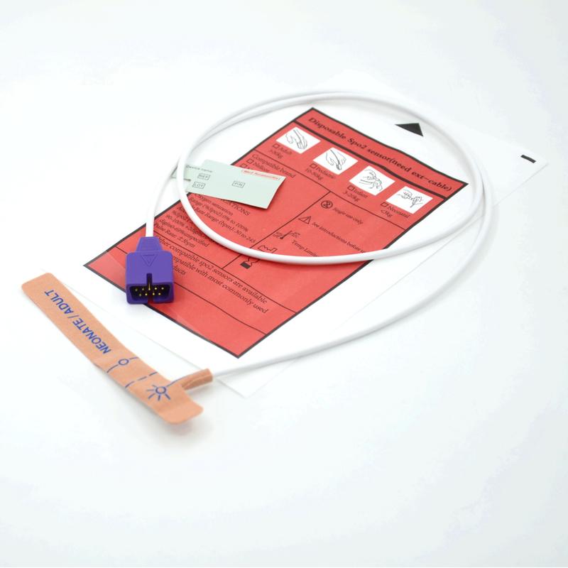 Accessoires médicaux fournisseur Tissu étirable compatible Nellcor 9pin Capteur SpO2 jetable pour nouveau-né/adulte