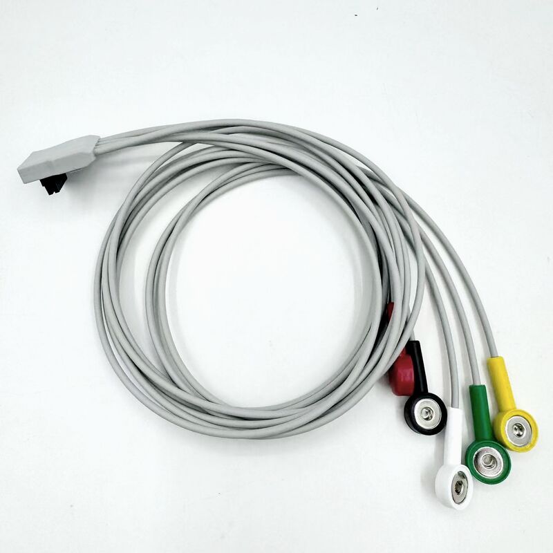 Accessoires médicaux de haute qualité Silicone diagnostique certifié RoHS IEC Couleur 5-Lead Grabber ECG ECG Cable compatible BLT