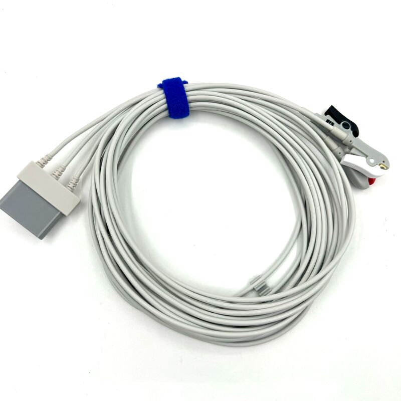 Accessoires médicaux de haute qualité certifiés RoHS Silicone diagnostique IEC Couleur 3-Lead Grabber ECG Cable Leadwire