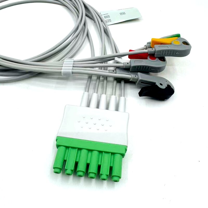 Accessoires médicaux de haute qualité Modèle de couleur IEC RoHS Certifié 5-Lead Grabber EKG ECG Leadwire pour le patient médical