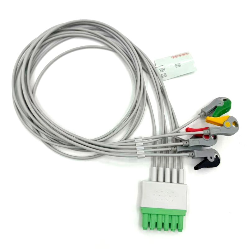 Accessoires médicaux de haute qualité Modèle de couleur IEC RoHS Certifié 5-Lead Grabber EKG ECG Leadwire pour le patient médical