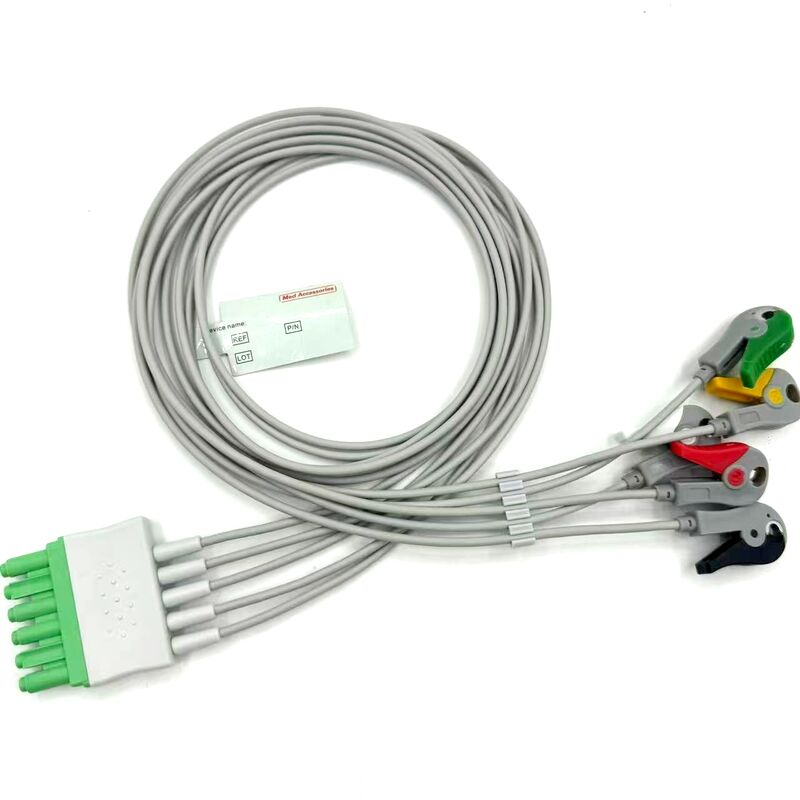 Accessoires médicaux de haute qualité Modèle de couleur IEC RoHS Certifié 5-Lead Grabber EKG ECG Leadwire pour le patient médical