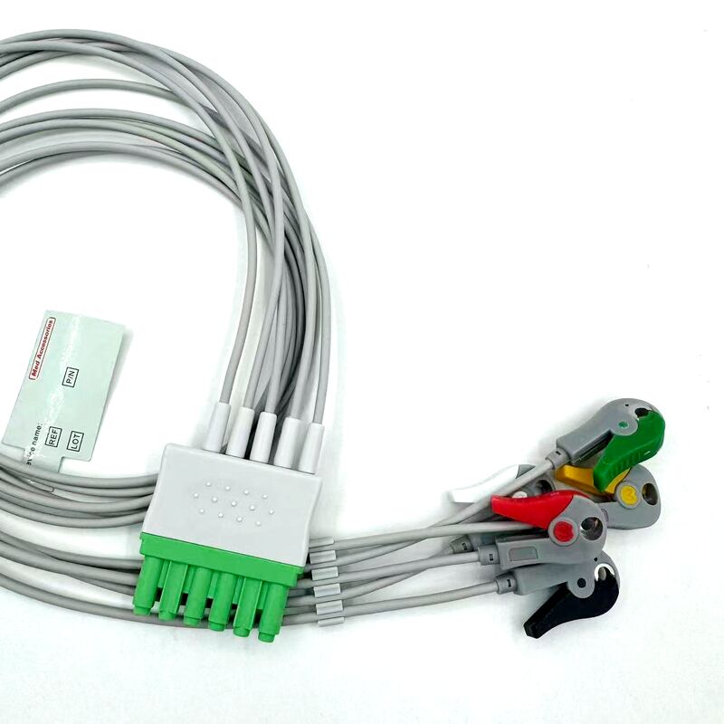 Accessoires médicaux de haute qualité Modèle de couleur IEC RoHS Certifié 5-Lead Grabber EKG ECG Leadwire pour le patient médical