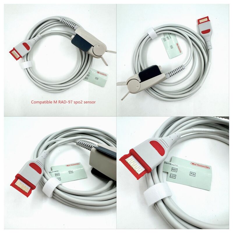 Accessoires médicaux de haute qualité, accessoires de moniteur médical, capteur SpO2 souple réutilisable pour adulte, Compatible avec le capteur Spo2 RAD-97