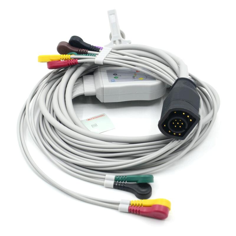 Accessoires médicaux Accès à l'hôpital de classe II Diagnostic ECG câble 10-plomb Zoll Compatible désinfectant à l'alcool médical certifié RoHS
