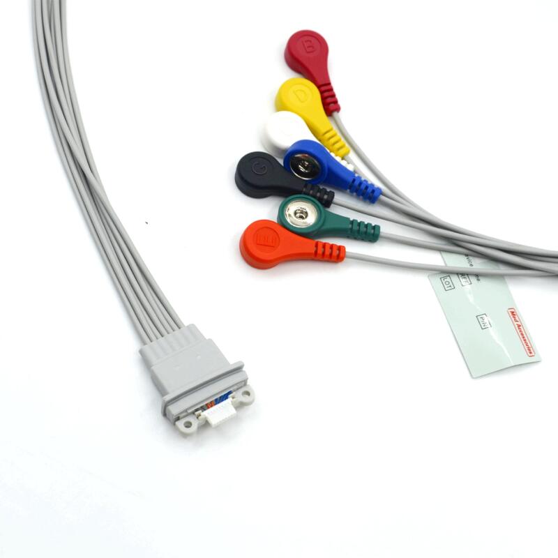 Accessoires Médicaux Câble EKG TPU 7 fils Bouton-pression Accessoire Moniteur Dispositif de Diagnostic Médical Certifié ISO Classe I Compatible Schille